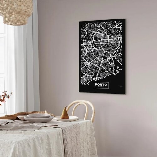  Slika - Negative Map: Porto (1 Part) Vertical 20x30 Akustična Slike