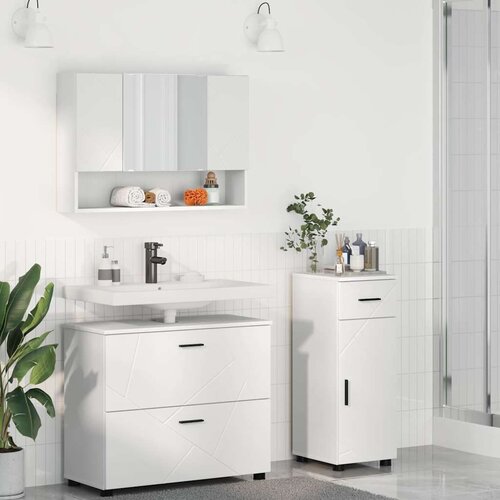  Set namje&scaron;taja za kupaonicu 3 pcs Bijelo 76.5 x 35 x 64 cm Cijene