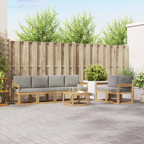 Set vanjskih sofa 7 kom. Bijela i svjetlosiva Poliester Cijene