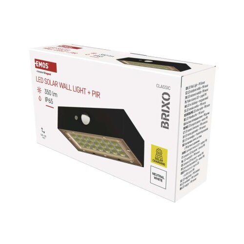  solarna led svetilka brixo s senzorjem gibanja, črna, nevtralna bela Slike