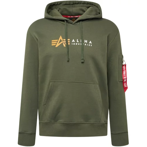 Alpha Industries Sweater majica kaki / svijetlonarančasta / crvena / bijela