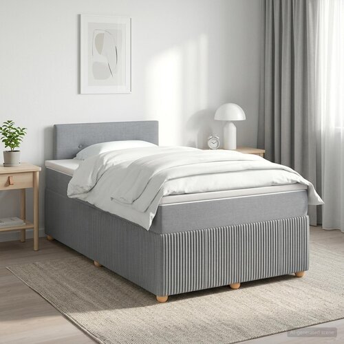  Boxspring krevet s madracem Svjetlosiva 120 x 190 cm Tkanina Cijene