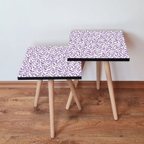 Hanah home 2Shp247 - purple purplewhite nesting table (2 pieces) Cene