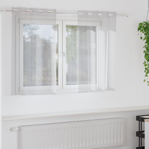 vidaXL Zavjese sa zavjesama 2 pcs Svjetlosiva 140 x 140 cm Poliester Cijene