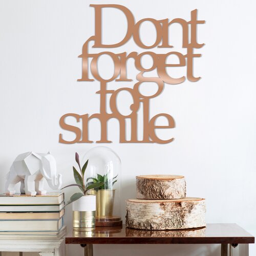 Atelier Del Sofa zidna dekoracija Dont Forget To Smıle, 70x67 cm, 1.5 mm, Bakar Slike