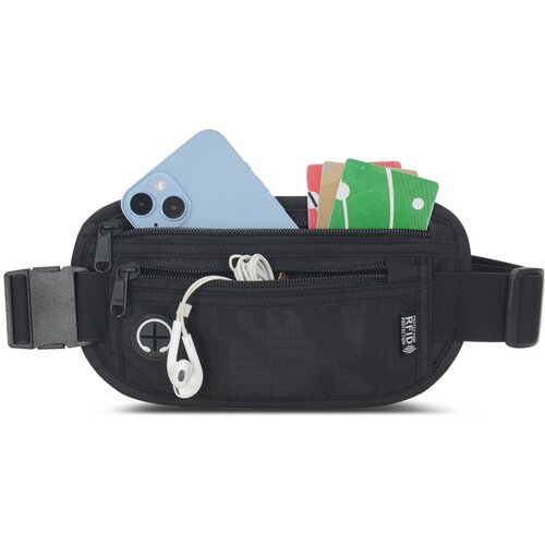INF Torbica za okoli pasu z blokiranjem RFID &amp;ndash; potovalna torbica proti kraji Black, (21692218) Slike