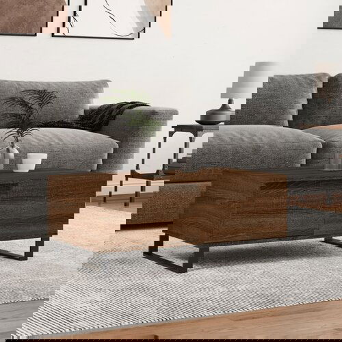 VidaXL Stolić za kavu smeđa boja hrasta 90x50x36 5cm konstruirano drvo Slike