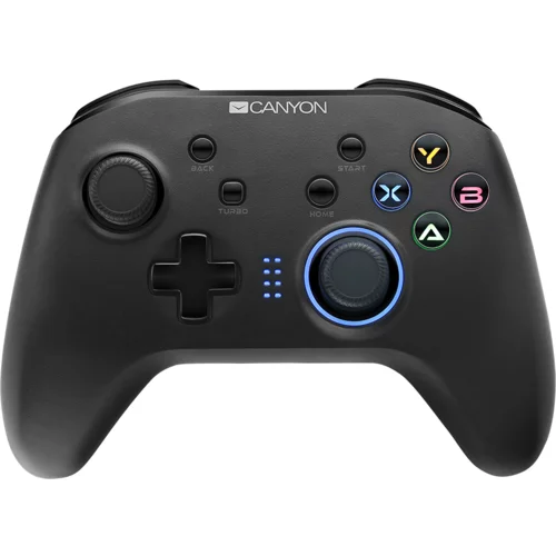 Canyon GP-W3 2.4G Wireless Controller with built-in 600mah battery, 1M Type-C charging cable ,6 axis motion sensor support nintendo switch ,android,PC X-input/D-input,ps3,normal size dongle,black
