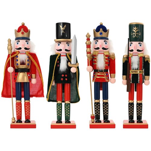  Božićni nutcracker TURKU 4 kom. Crvena i Crna 38 cm Slike