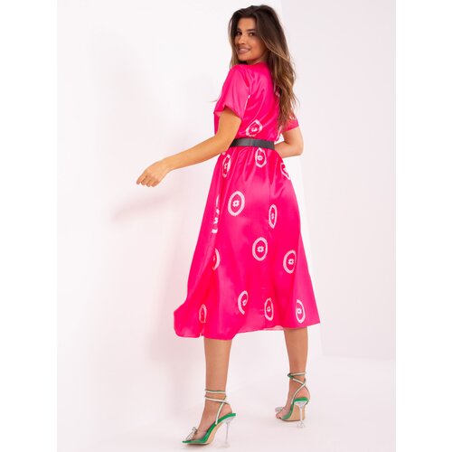 Fashion Hunters Dark pink cocktail dress with patterns Slike