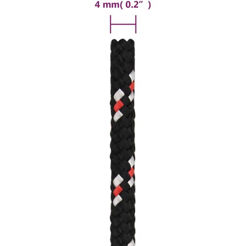  Brodski konop crni 4 mm 25 m od polipropilena Slike
