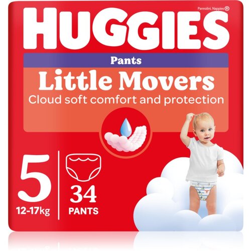 Huggies little movers pelene za bebe, gaćice, 12 - 17 kg, 34 kom Slike