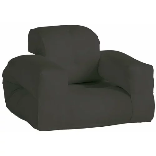 Karup Design tamnosiva sklopiva fotelja prikladna za eksterijer Design OUT™ Hippo Dark Grey
