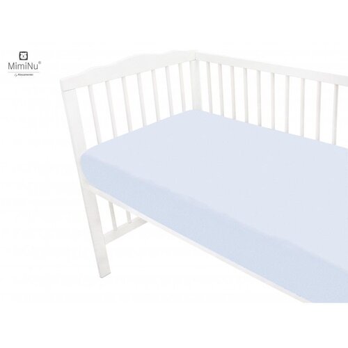 MimiNu Pamučna plahta s elastičnom trakom 140x70 cm - Baby Blue Cene