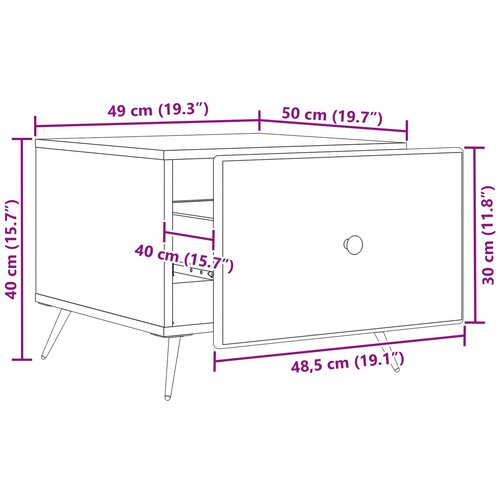 Kava Stol Crna 49 x 50 x 40 cm Konstruirano drvo Slike