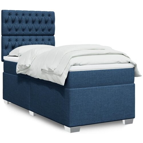 vidaXL Krevet s oprugama i madracem plavi 90 x 190 cm od tkanine Cijene