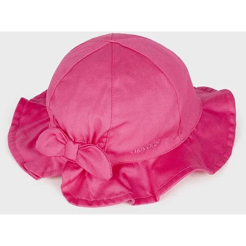 Mayoral Otroški bombažni klobuk roza barva