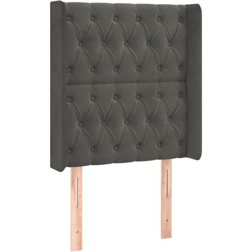 Maison Chic vzglavna omarica - nočna omarica - posteljna omarica z u&scaron;esi temno sivo 83x16x118/128 cm žamet, (21711079) Cene