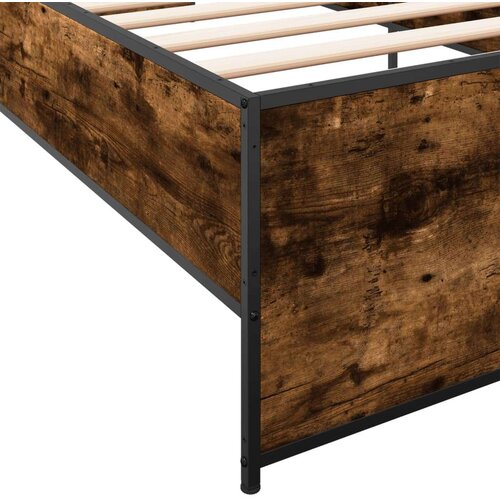VidaXL Okvir kreveta boja hrasta 75 x 190 cm konstruirano drvo i metal Slike