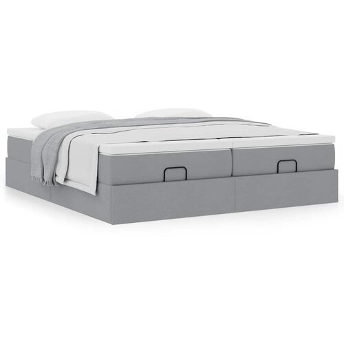 vidaXL Okvir kreveta s madracima svijetlosivi 180x200cm tkanine Cijene