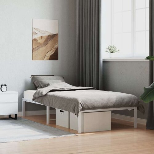 Metalni okvir za krevet bijeli 90 x 190 cm Slike
