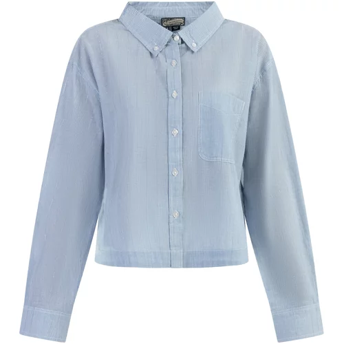 DreiMaster Vintage Bluza svetlo modra / srebrna / bela