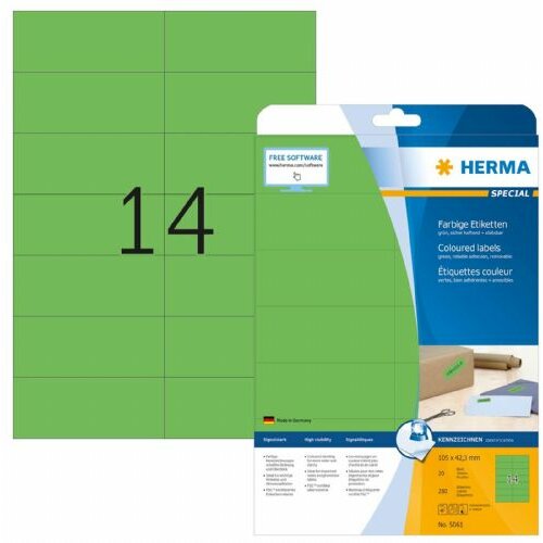 Herma etikete 105X42,3 A4/14 1/20 zelena ( 02H5061 ) Cene