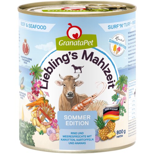  Ekonomično pakiranje GranataPet Liebling&amp;#039;s Mahlzeit PUR 24 x 800 g - Ljetno izdanje Surf&amp;#039;n&amp;#039;Turf Slike