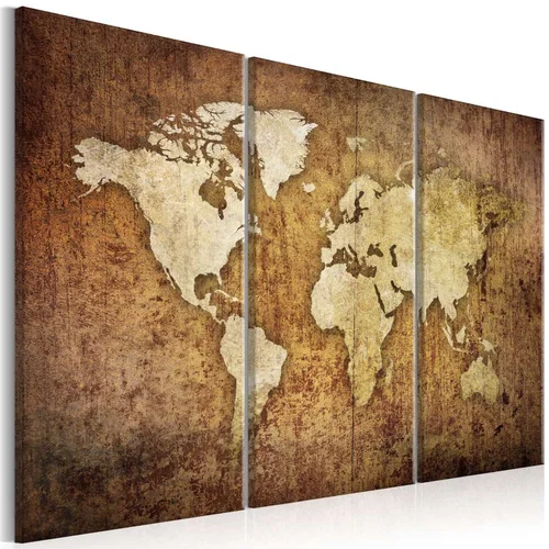  Slika - World Map: Brown Texture 120x80