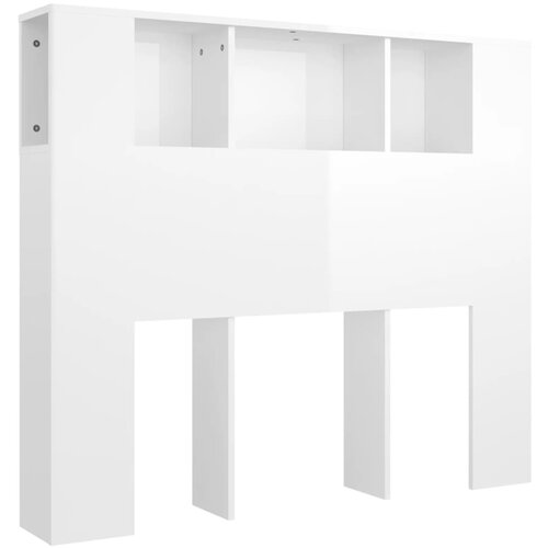 Maison Chic vzglavna omarica - nočna omarica - posteljna omarica visok sijaj bela 120x18,5x102,5 cm, (21710468) Cene