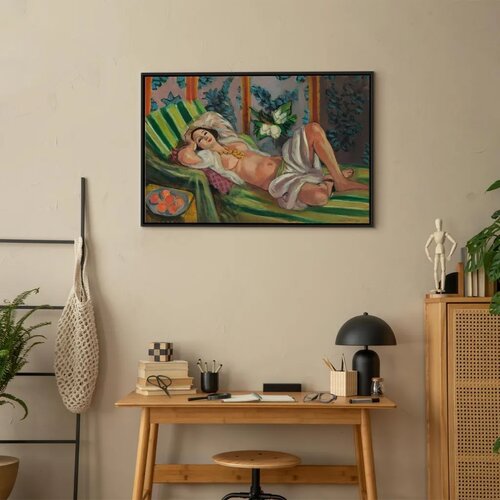  Slika - Henri Matisse &amp;ndash; Reclining Odalisque with Magnolias 60x40 U crnom drvenom okviru Slike