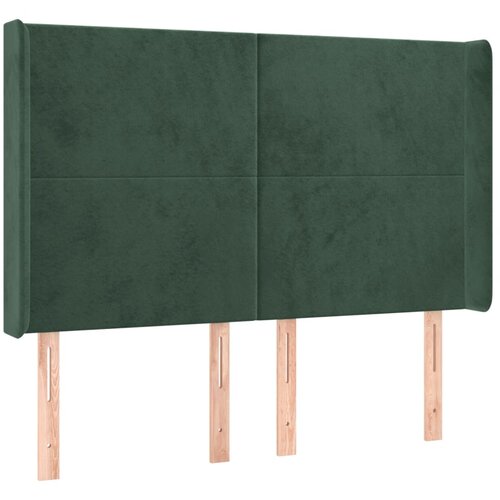 Maison Chic Posteljno vzglavje - Vzglavna omarica - Nočna omarica z ušesi temno zeleno 147x16x118/128 cm žamet, (21708961) Cene