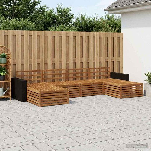  Set vanjskih sofa 6 kom. Čvrsto drvo akacije Slike