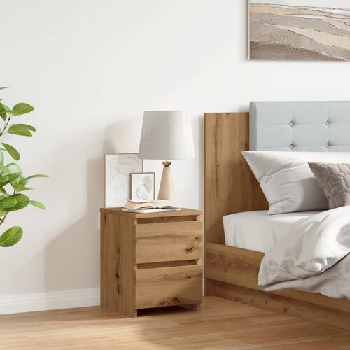 Maison Chic Nočna omarica - Nočna miza artisan hrast 30x30x40 cm inženirski les, (21688033) Slike