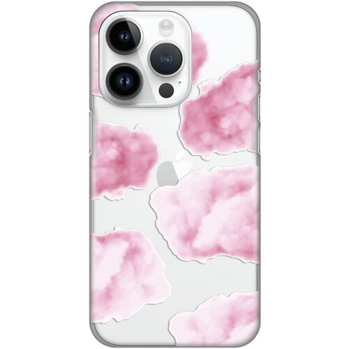  silikonska maska za iPhone 14 Pro 6.1 Pink Clouds Print Skin šarena Cene