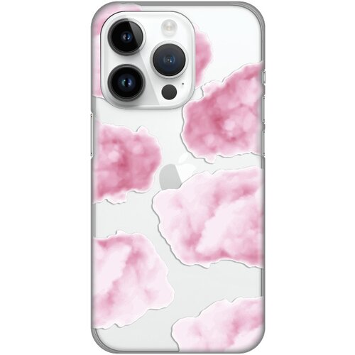  Silikonska maska za iPhone 14 Pro 6.1 Pink Clouds Print Skin šarena Cene