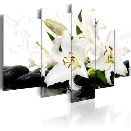  Slika - Lilies and zen stones 100x50