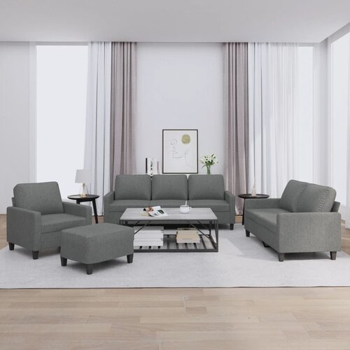 VidaXL 4-dijelni set sofa s jastucima tamnosivi od tkanine Slike