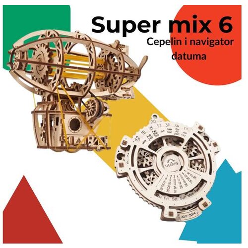 UGEARS 3D puzzle Super mix 6 - Cepelin i navigator datuma Cene
