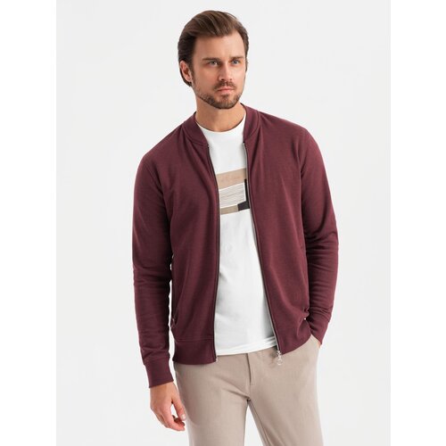 Ombre Men's structured knit polo collar sweatshirt - graphite melange Cene