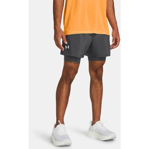 Under Armour UA LAUNCH 5&amp;#039;&amp;#039; 2-IN-1 SHORTS grey sports shorts Slike