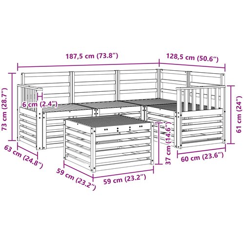  Set vanjskih sofa 5 kom. Prirodna Poliester Slike