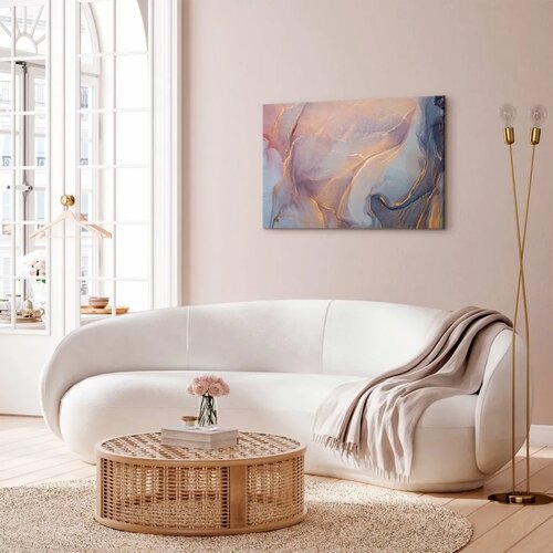  Slika - Pink and blue marble - abstract watercolour with gold accents 120x80 Standard Slike