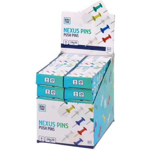 Biro time Nexus pins, čioda za plutanu tablu, miks boja, 9mm, 20K Cene