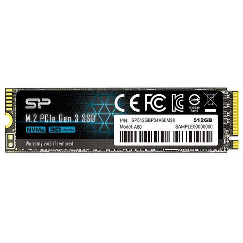 Silicon Power ssd 512GB SP512GBP34A60M28, pcie Gen3 x4, nvme, M.2 2280, 2200/1600 mb/s ssd Slike