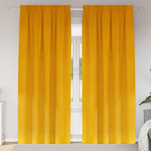  Zavjese za zamračivanje 2 pcs Žuta 140 x 225 cm Baršun Cene