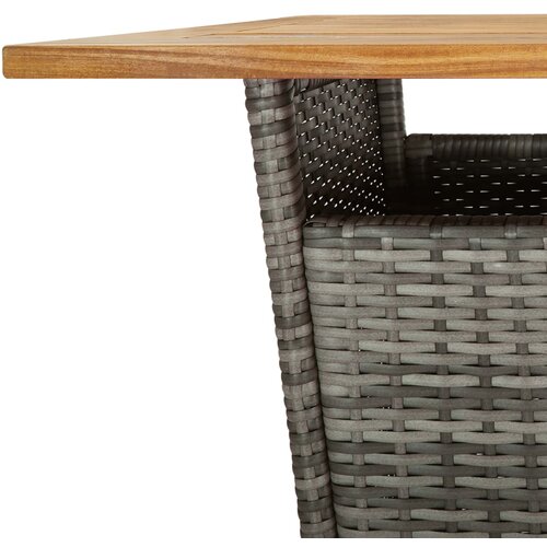  3-dijelni vrtni barski set od poliratana s jastucima sivi Siva 80 x 80 x 110 cm Slike