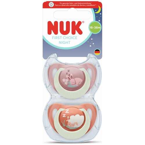 Nuk duda varalica - silikon First Choice Night 18-36 m, 2 kom sort. Cijene