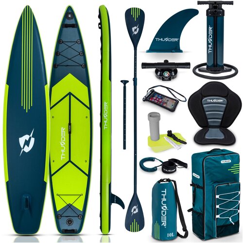 THUNDER Napihljiva SUP deska &ndash; 365 cm stabilna, 15 cm debela, komplet z veslom in sedežem (nosilnost 150 kg) &reg; VISO, (5000091255) Cene