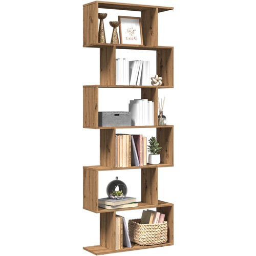 VidaXL Pregrada / regal za knjige 6 razina hrast 70x24x193 cm drveni Slike